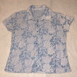 Flower & Mesh Button down